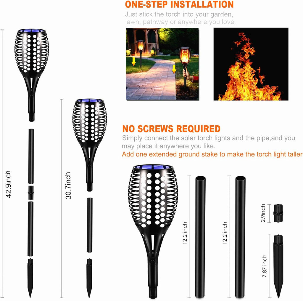 4 Pack Circle Solar Torch Lights D859860