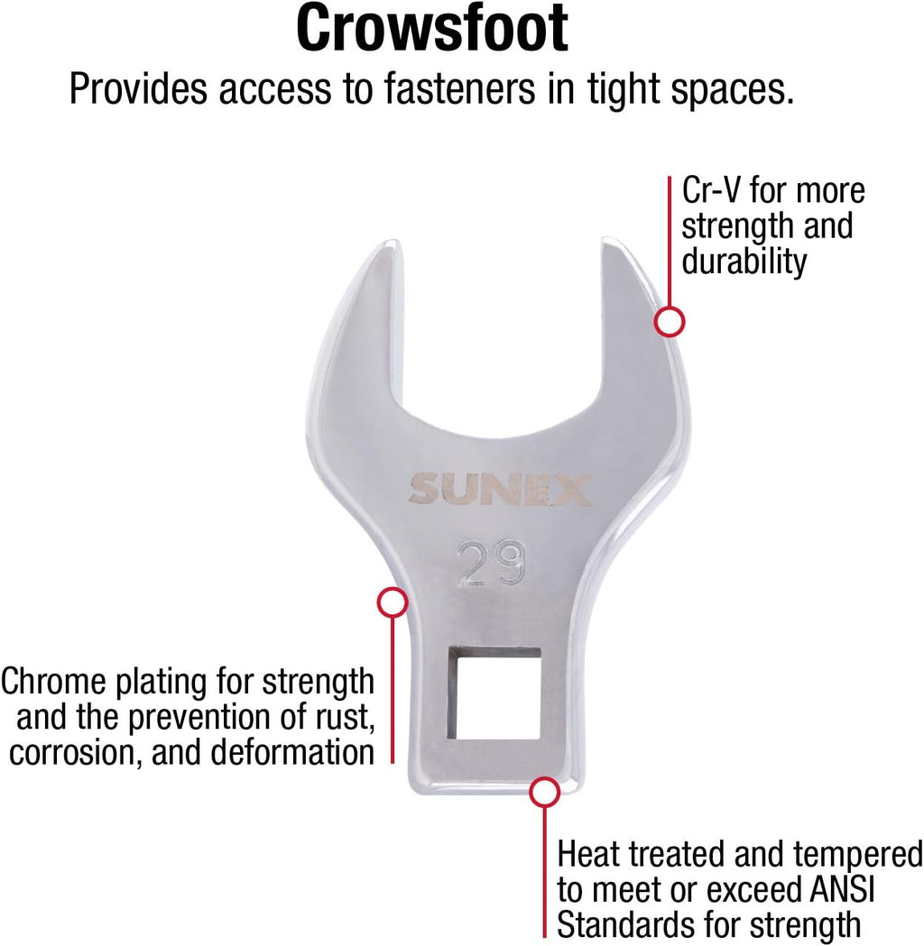 8 Piece 1/2" Dr. Jumbo Metric Crowfoot Wrench Set H267127