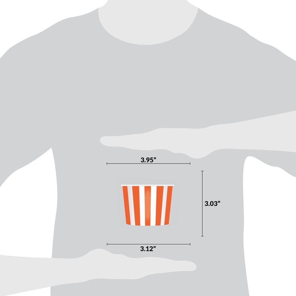 12 oz Orange Striped Ice Cream Cups, 1 Case of 1,000 Cups T881932