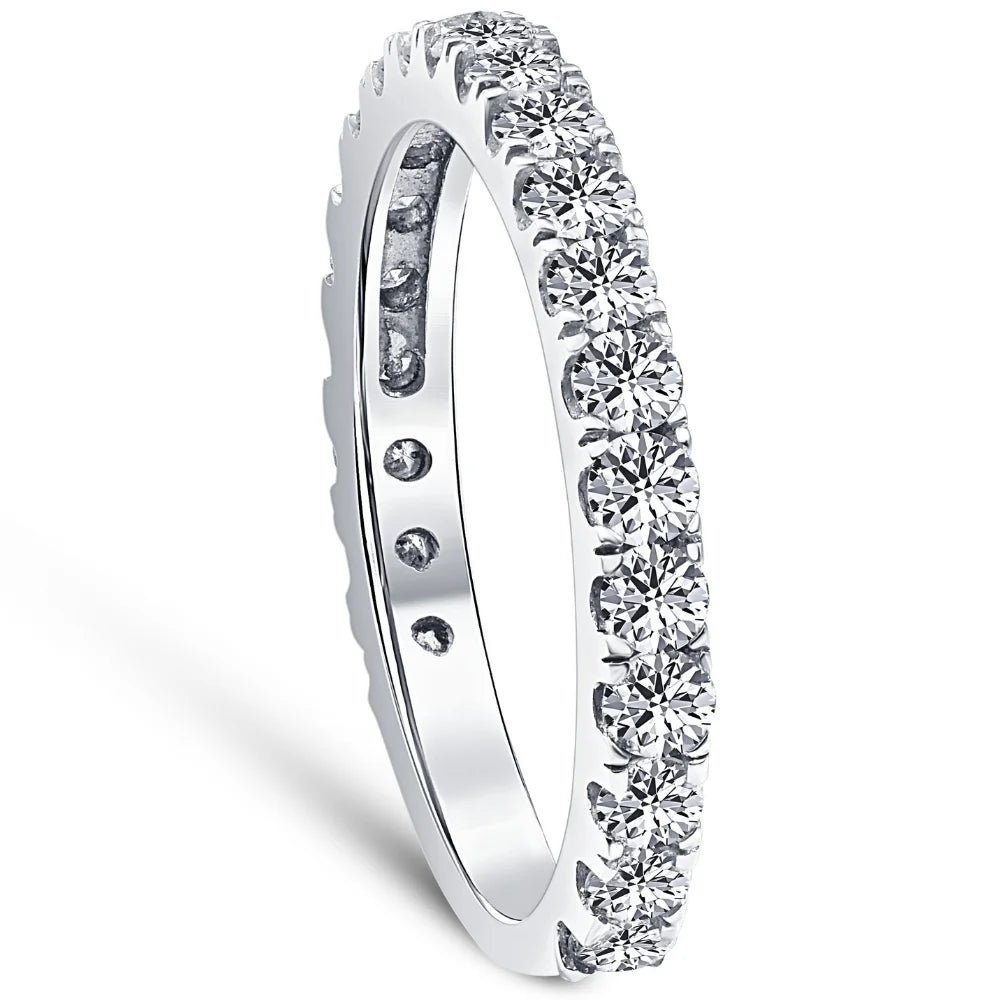 1 ct Diamond Wedding Ring 14k White Gold X2267