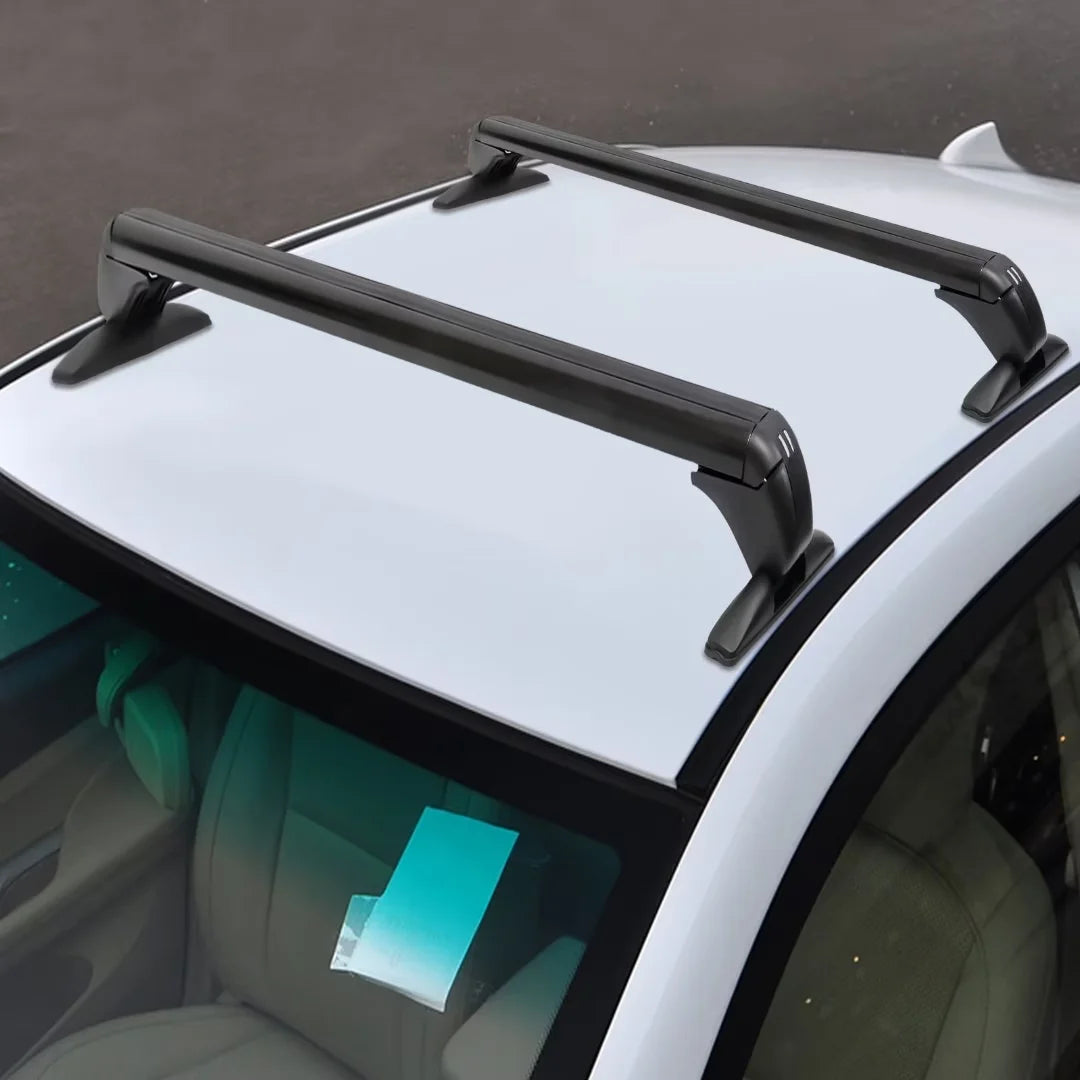 2Pcs Universal Aluminum Car Top Roof Rack Rail Adjustable Lockable Black G814098