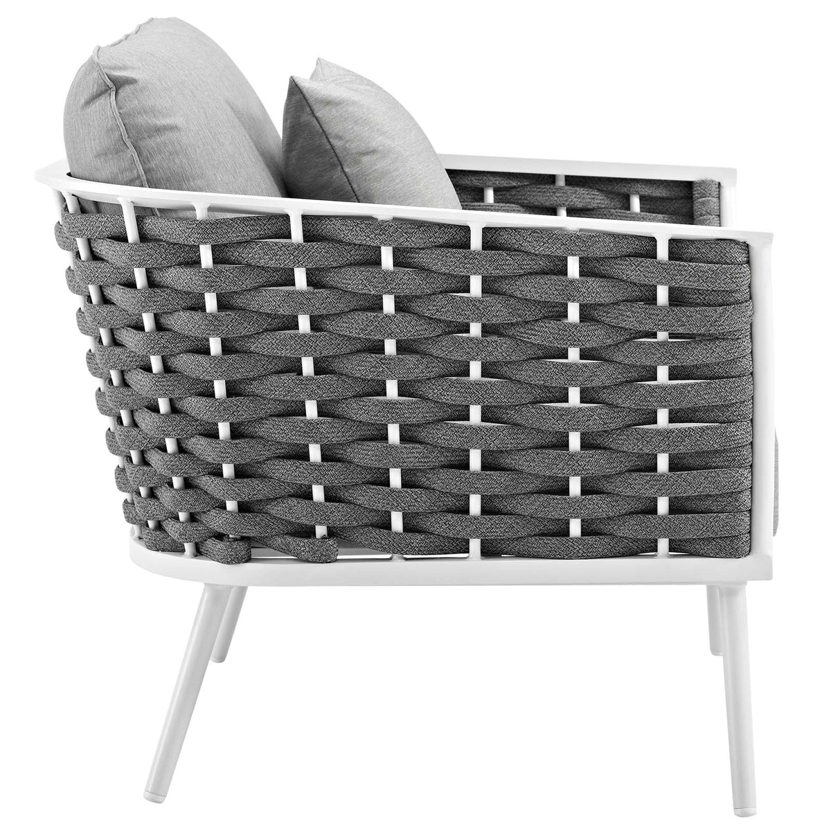 White Gray 6 Piece Aluminum Patio Sectional Sofa Set G90038