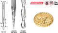 CNC 2D & 3D Carving 6.2 Deg Tapered Angle Ball Tip x 1/32 Dia x 1/6 Pack of 2 Y601699