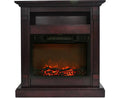 Mahogany Electric Fireplace with Log Insert and Mantel M358