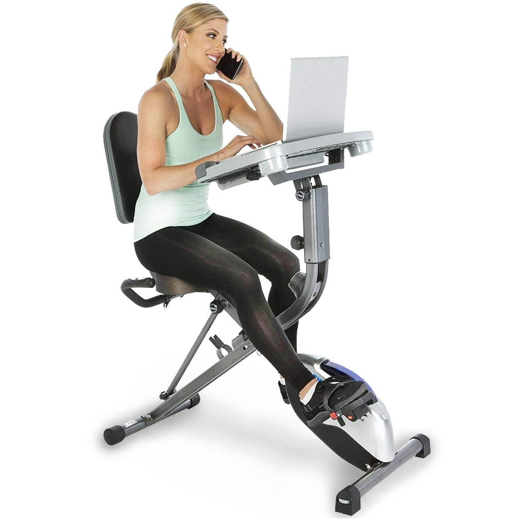Folding Exercise Desk Bike with Bluetooth Q520593