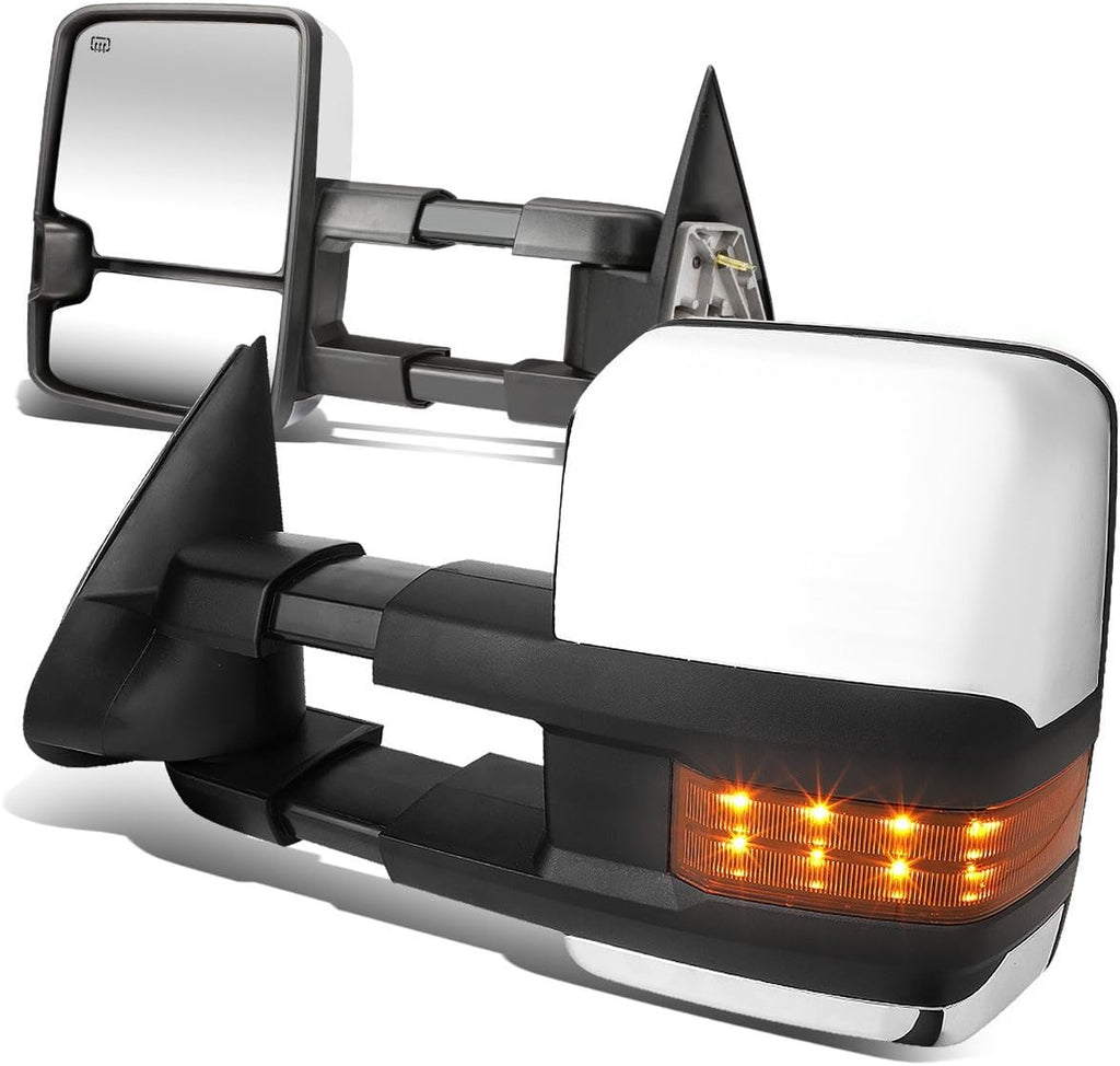 Pair Powered Heated Telescopic Towing Mirrors with Turn Signal C25846