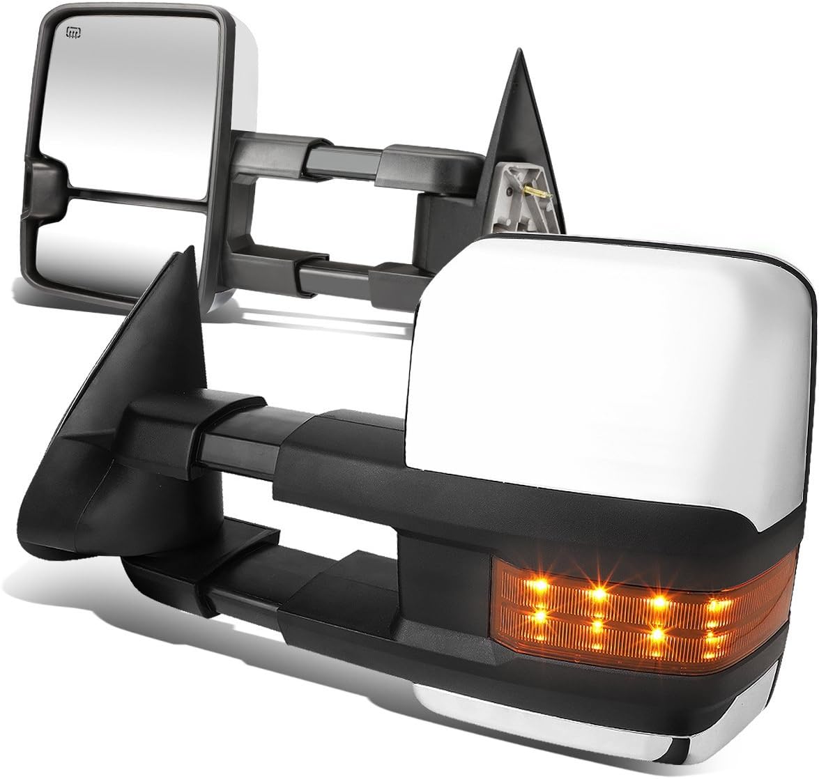 Pair Powered Heated Telescopic Towing Mirrors with Turn Signal C25846