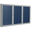 Navy 3-Door Enclosed Vinyl Bulletin Board M4139