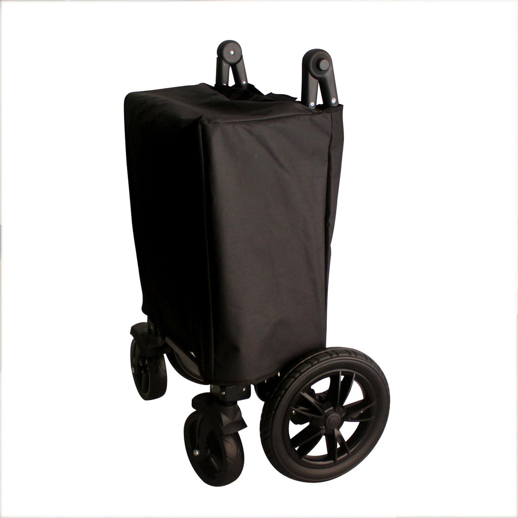 Black Push and Pull Handle Folding Wagon Utility Cart with Carrying Bag A22062