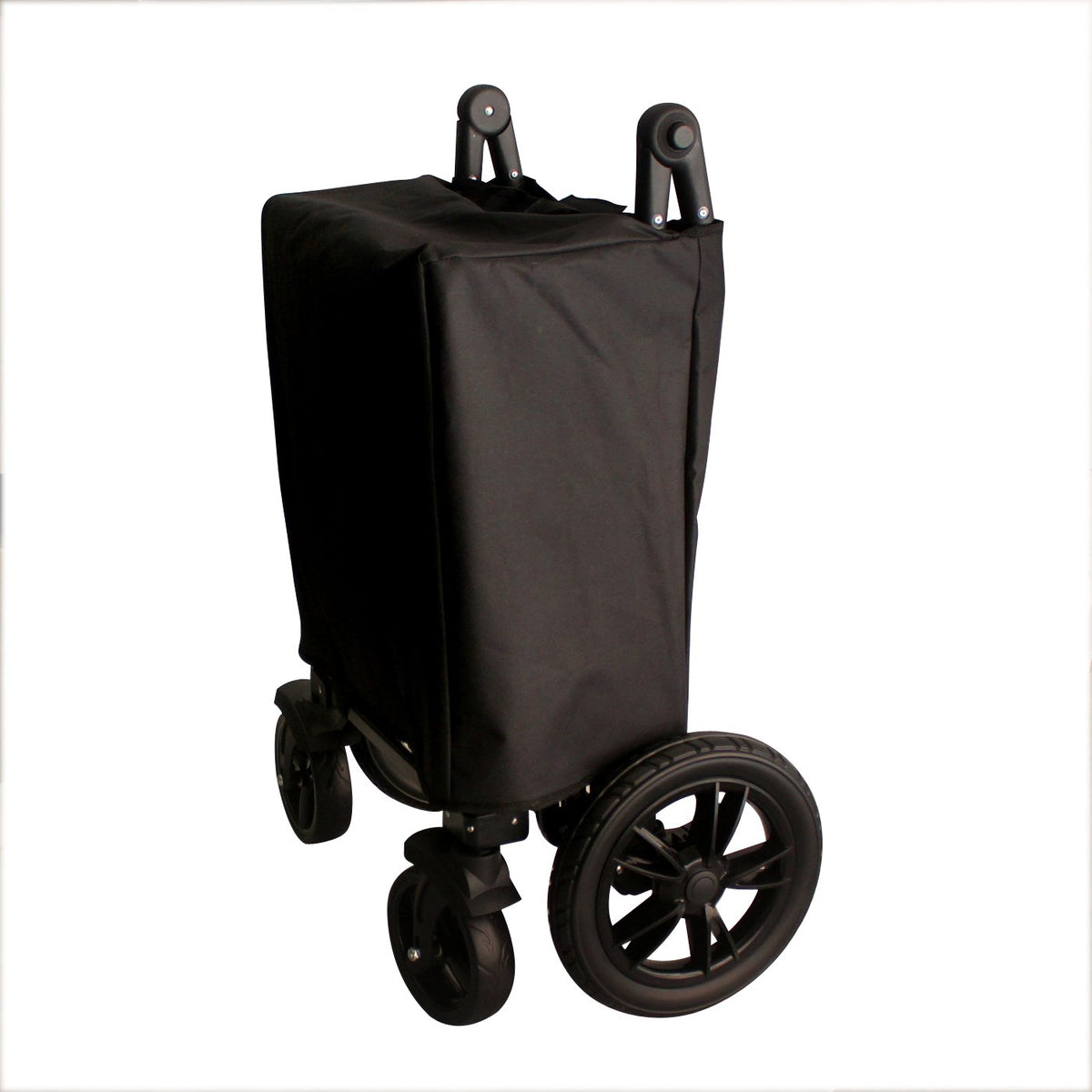 Black Push and Pull Handle Folding Wagon Utility Cart with Carrying Bag A22062