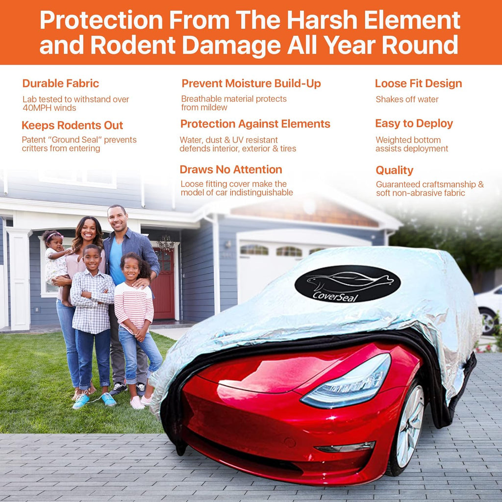 Mid Size 189 L x 73 W x 71 H inch Heavy Duty Outdoor Car Cover Q38416