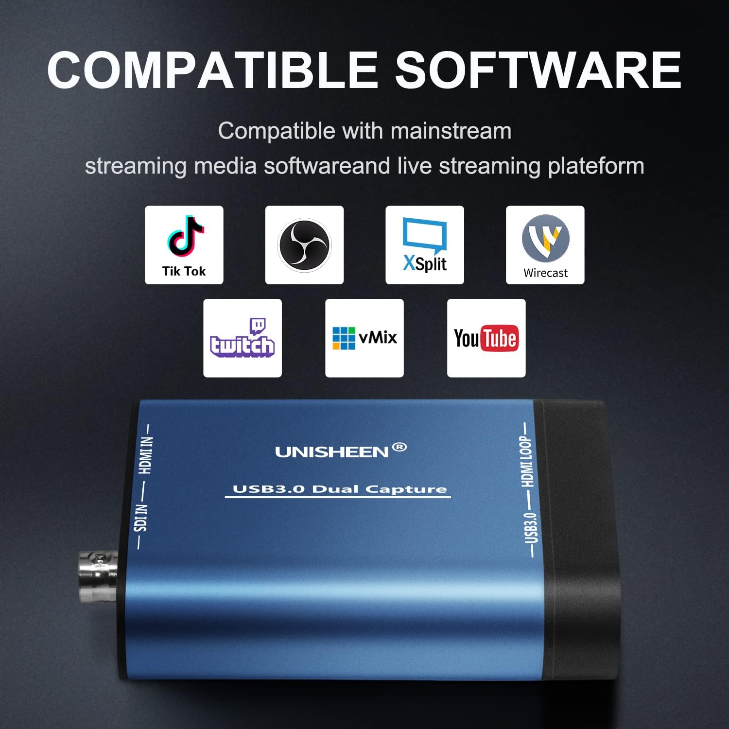 USB 3.0 HDMI SDI Dual Input Capture Card Video Grabber Converter M824345