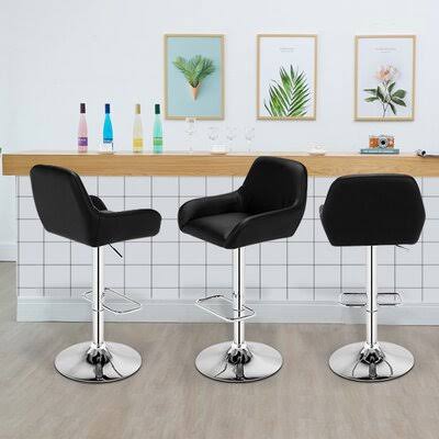 Black Swivel Adjustable Bar Stool X55781