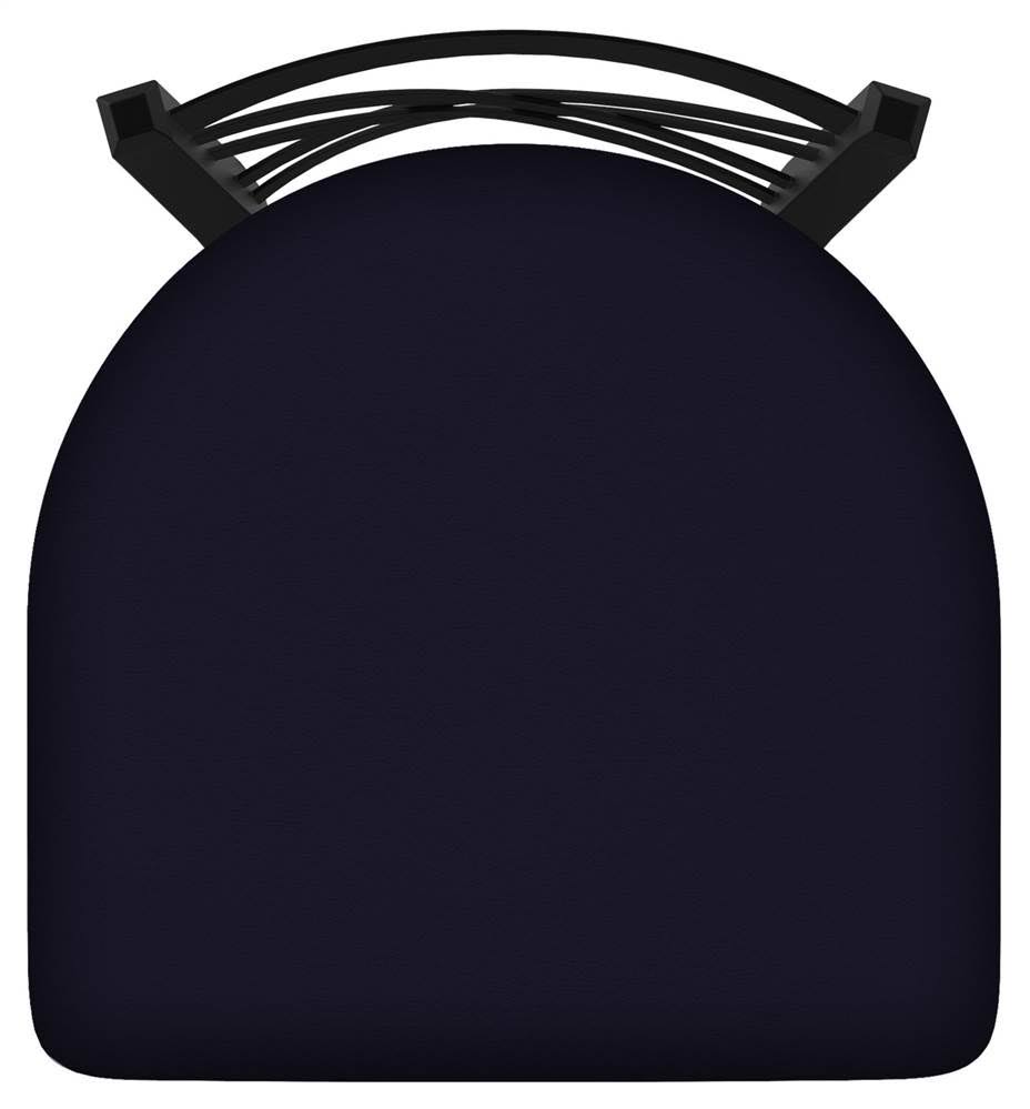 Black Wrinkle Swivel Stool with Dark Blue Seat C493242