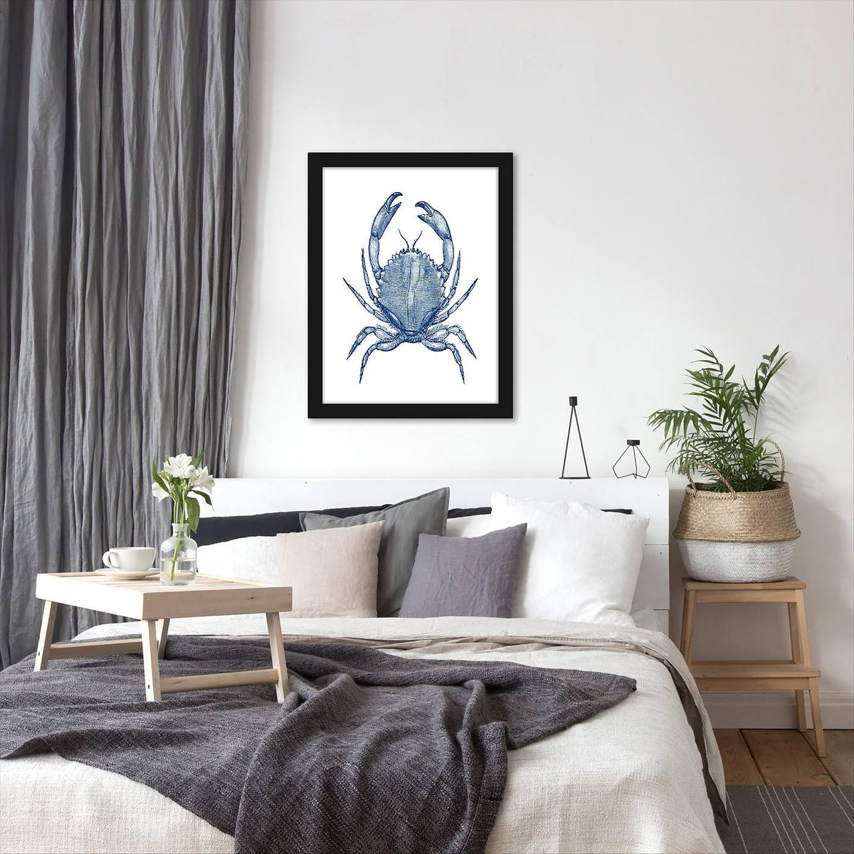 Black Frame Crab Quad Wall Art Z501