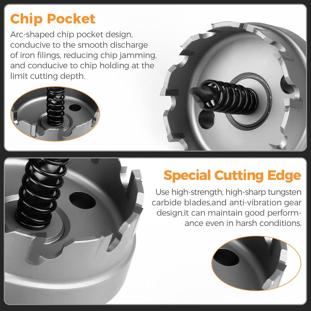 Carbide Hole Saw Kit 6-Piece with Pilot Bit and L-Wrench in Molded Plastic Case Z1362