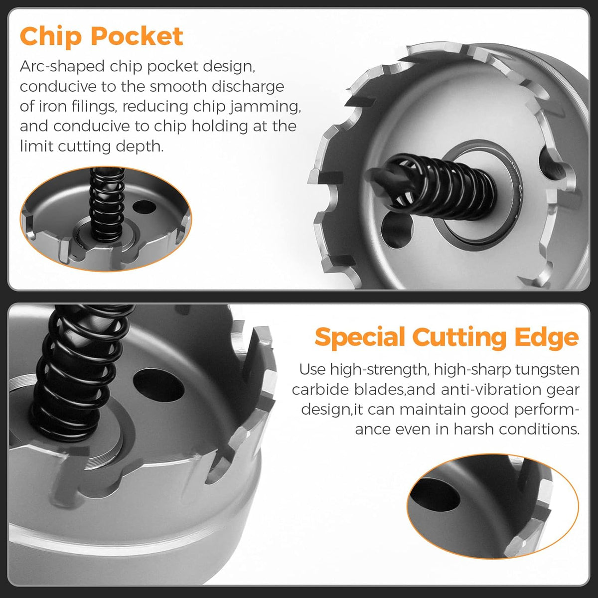 Carbide Hole Saw Kit 6-Piece with Pilot Bit and L-Wrench in Molded Plastic Case Z1362