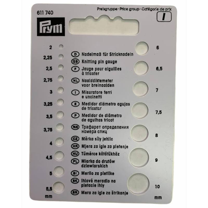 Calibrador De Agujas Para Tejer G17601