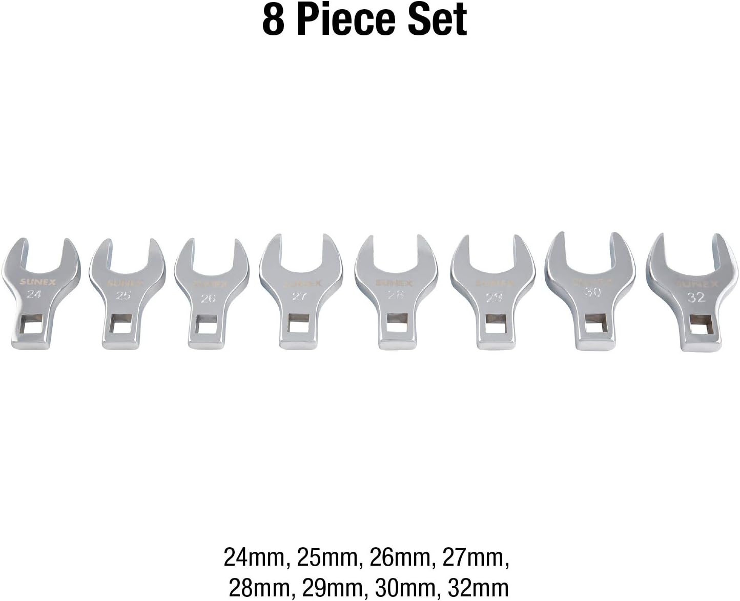 8 Piece 1/2" Dr. Jumbo Metric Crowfoot Wrench Set H267127