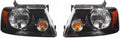 Headlight Assembly Pair with Black Housing B24724