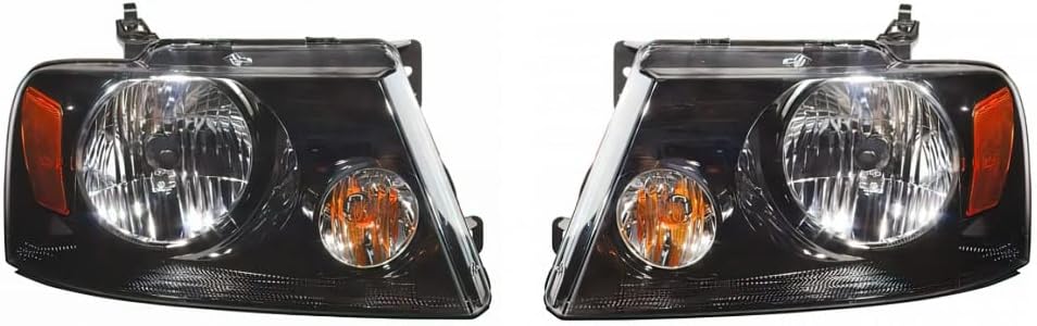 Headlight Assembly Pair with Black Housing B24724