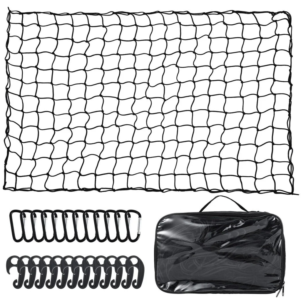 Stretchable Cargo Net with 12 Carabiners, 4 x 6 Ft Stretches to 12 x 18 Ft R275984