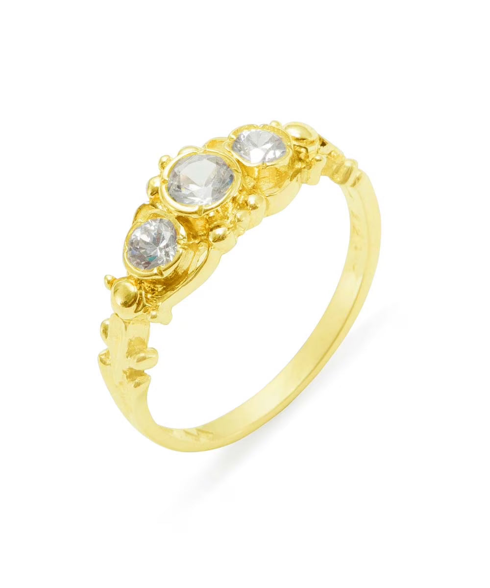 9k Yellow Gold Cubic Zirconia Womens Ring C784
