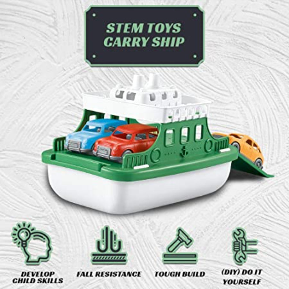 Green Toys Ferry Boat with 4 Cars Bathtub Toy U3245