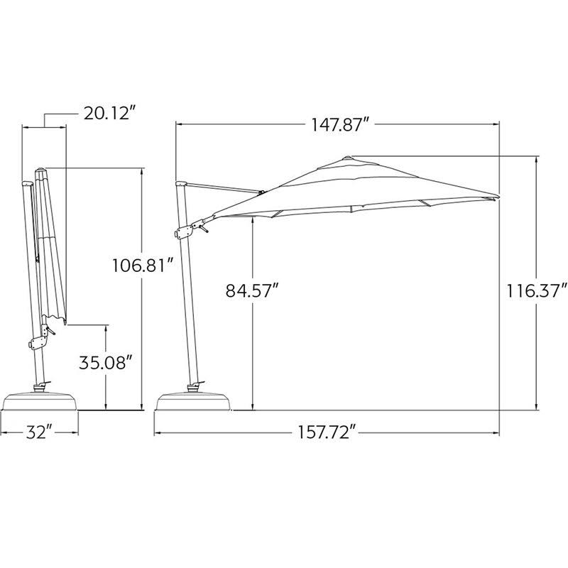 11.5 ft. Octagon Cantilever Umbrella Really Red U868997
