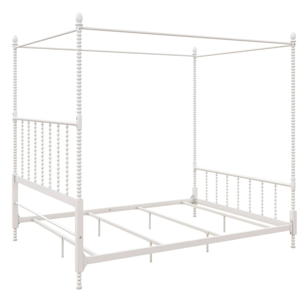 White Metal Canopy Bed V102139