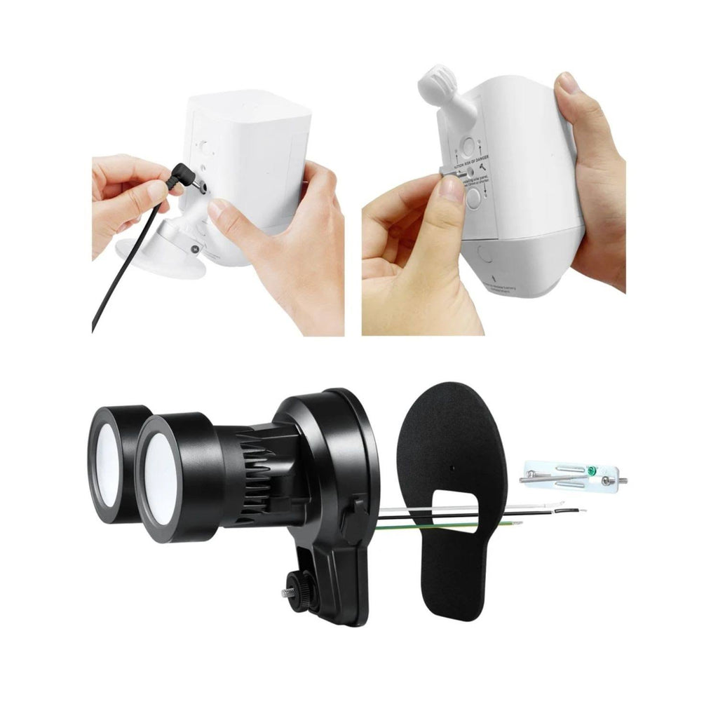 3-in-1 Floodlight, Charger and Mount for Ring Stick Up Cam and Spotlight Cam Battery (Black) V1970