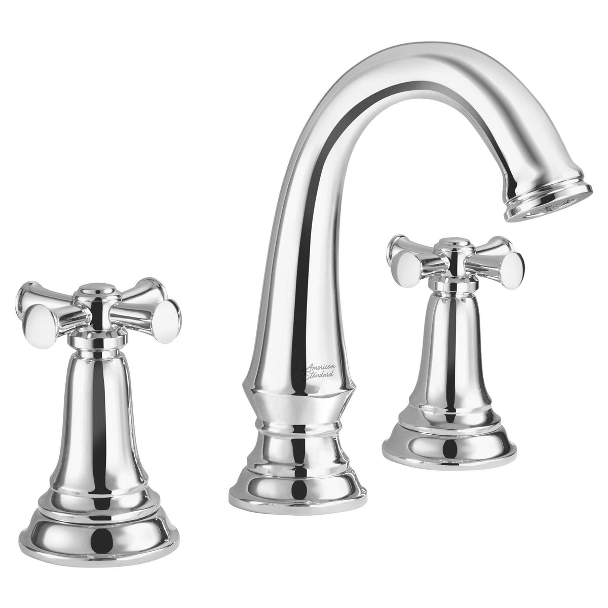 Polished Chrome Widespread Bathroom Faucet with Cross Handles C867685