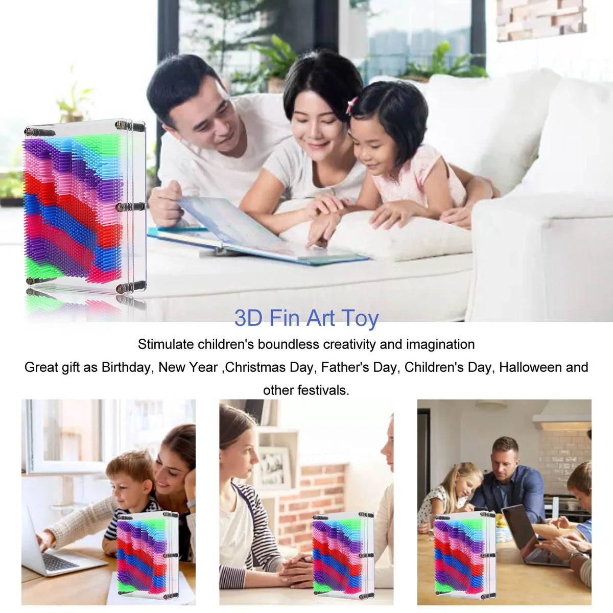 3d Pin Art Toy with Transparent Border S608