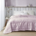 Lilac Oversized Down Alternative Blanket with Satin Trim, Full/Queen V9913
