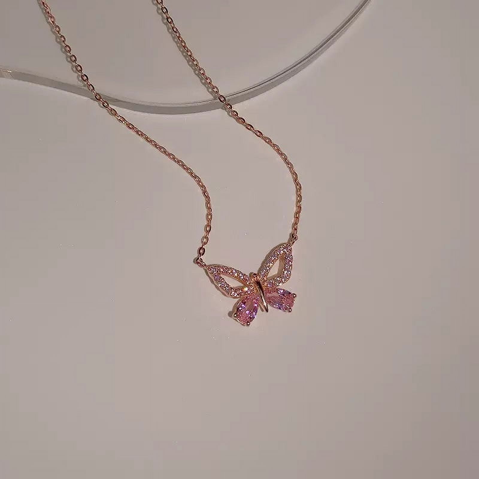 Delicate Butterfly Zircon Choker Necklace F616087