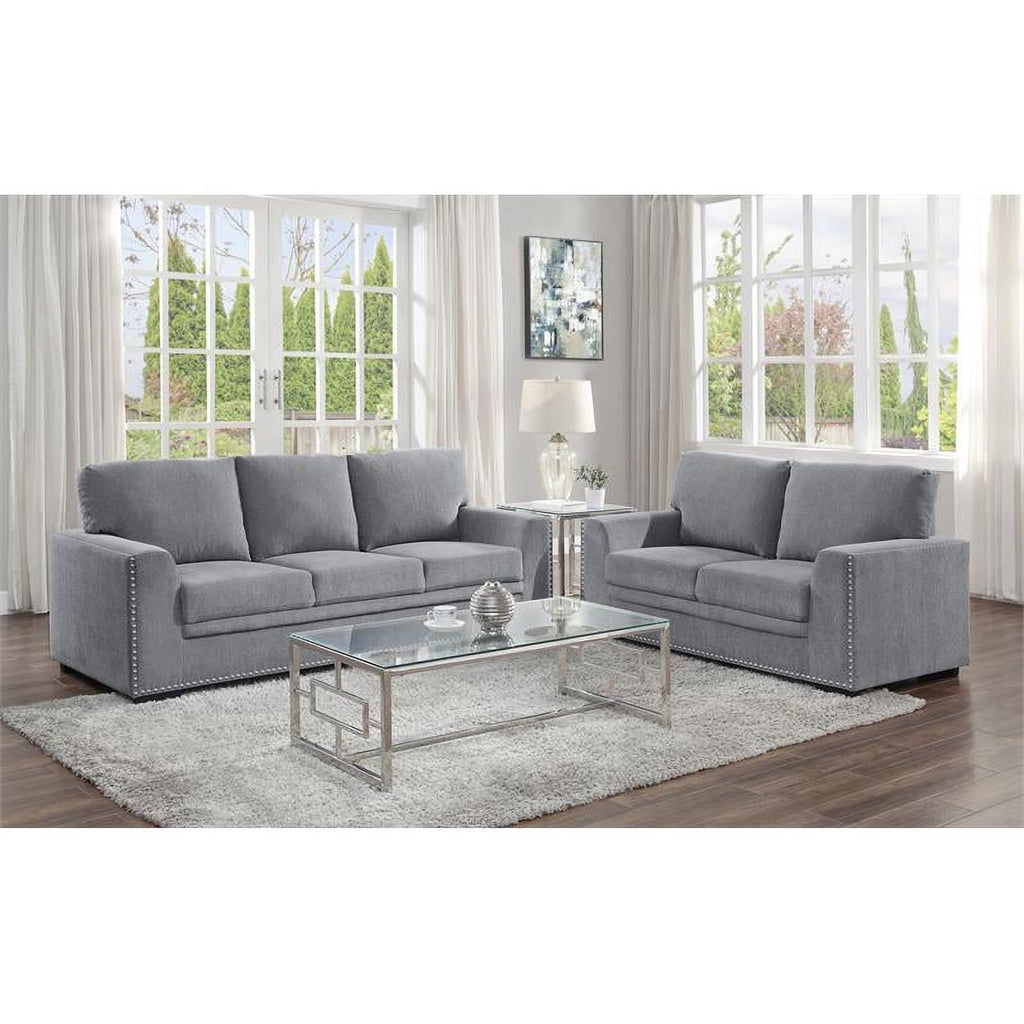 Dark Gray Chenille Fabric Sofa O8112