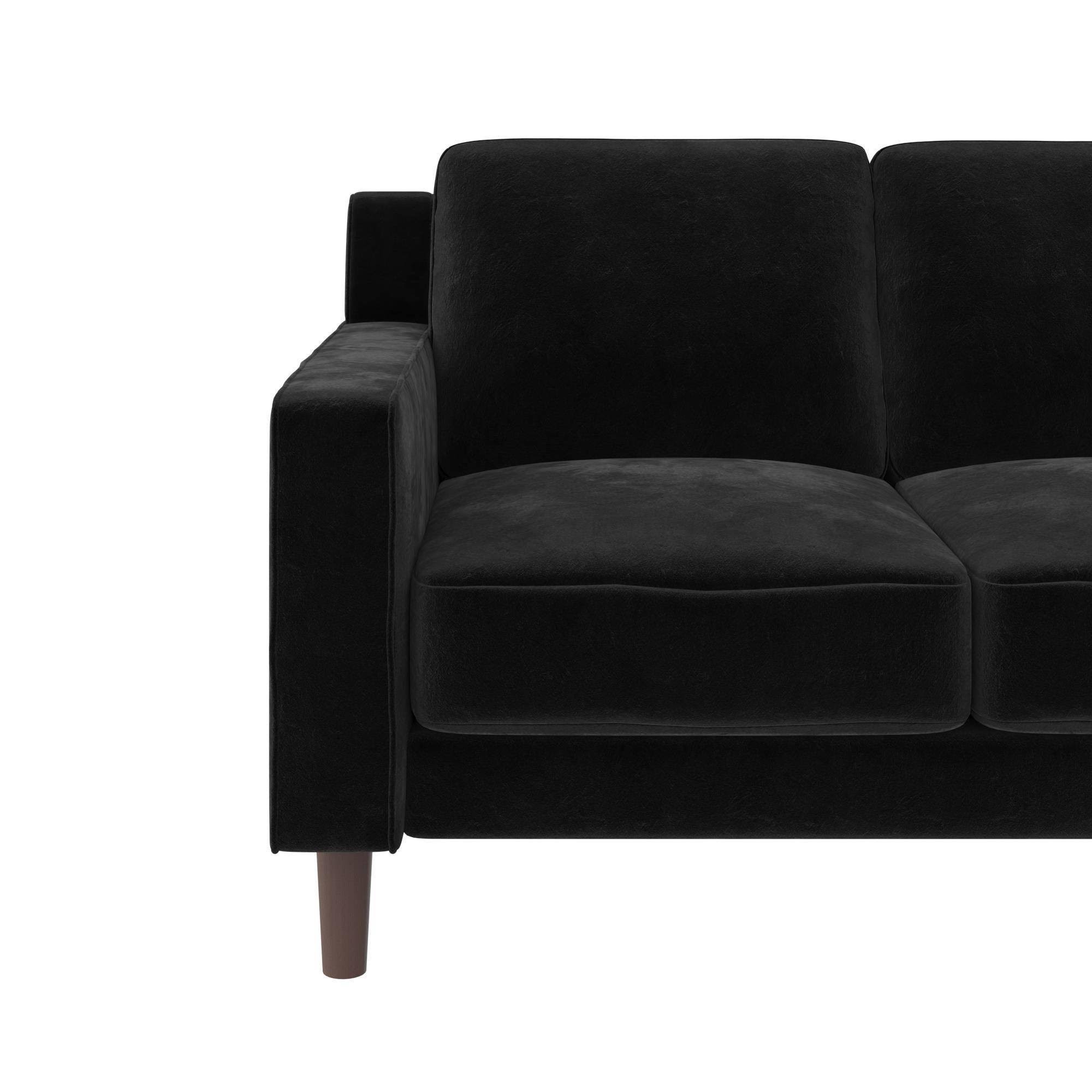 Black Velvet Loveseat 2 Seater Sofa L351067