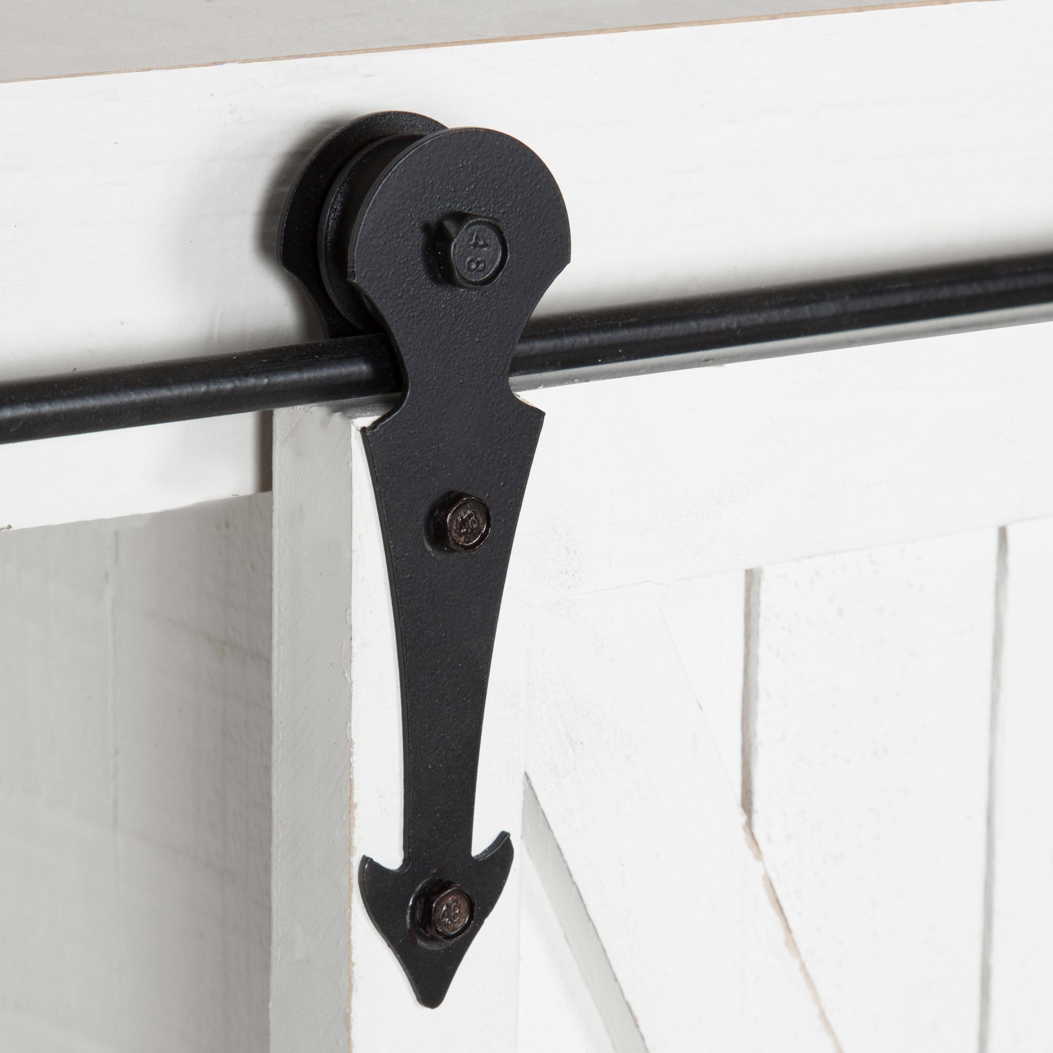 White Decorative Farmhouse Cabinet Wall Organizer with Sliding Barn Door and 3 Knobs W14358