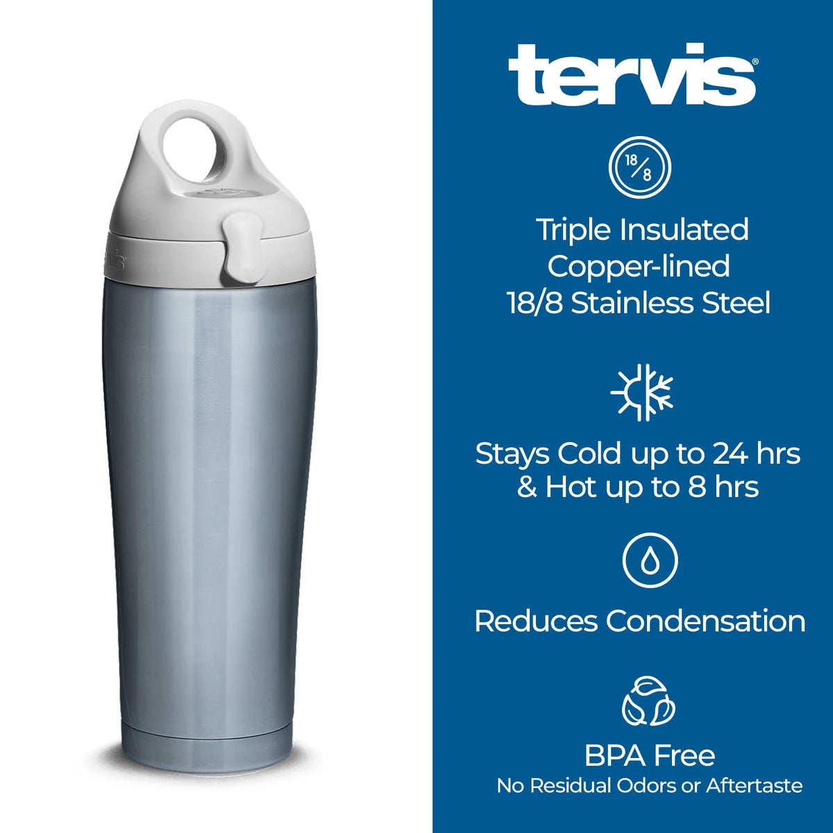 24 oz Stainless Steel Water Bottle with lid X28872