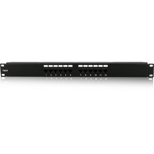 22U 600mm Depth Wallmount Server Cabinet with 1U 12-Port Cat6 Patch Panel O159260
