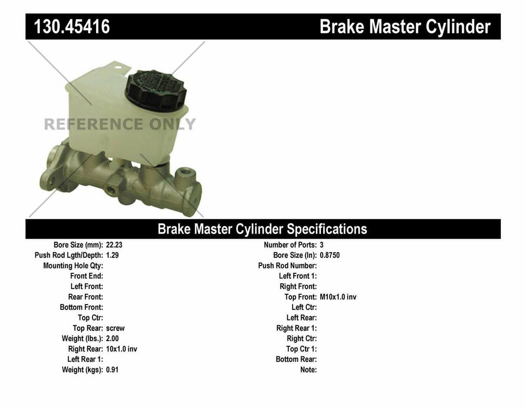 Brake Master Cylinder W2673