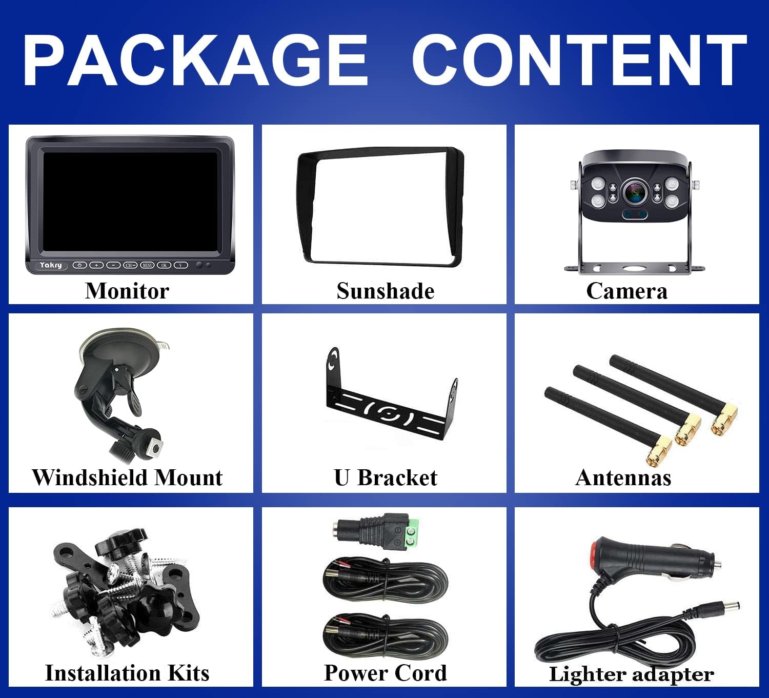 7 Inch Wireless HD 1080P Backup Camera with DVR Monitor X78306