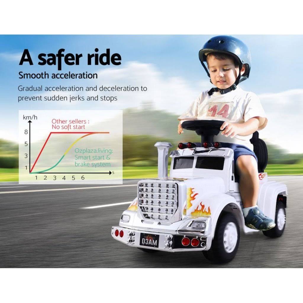 White Ride On Battery Toy Car G5467