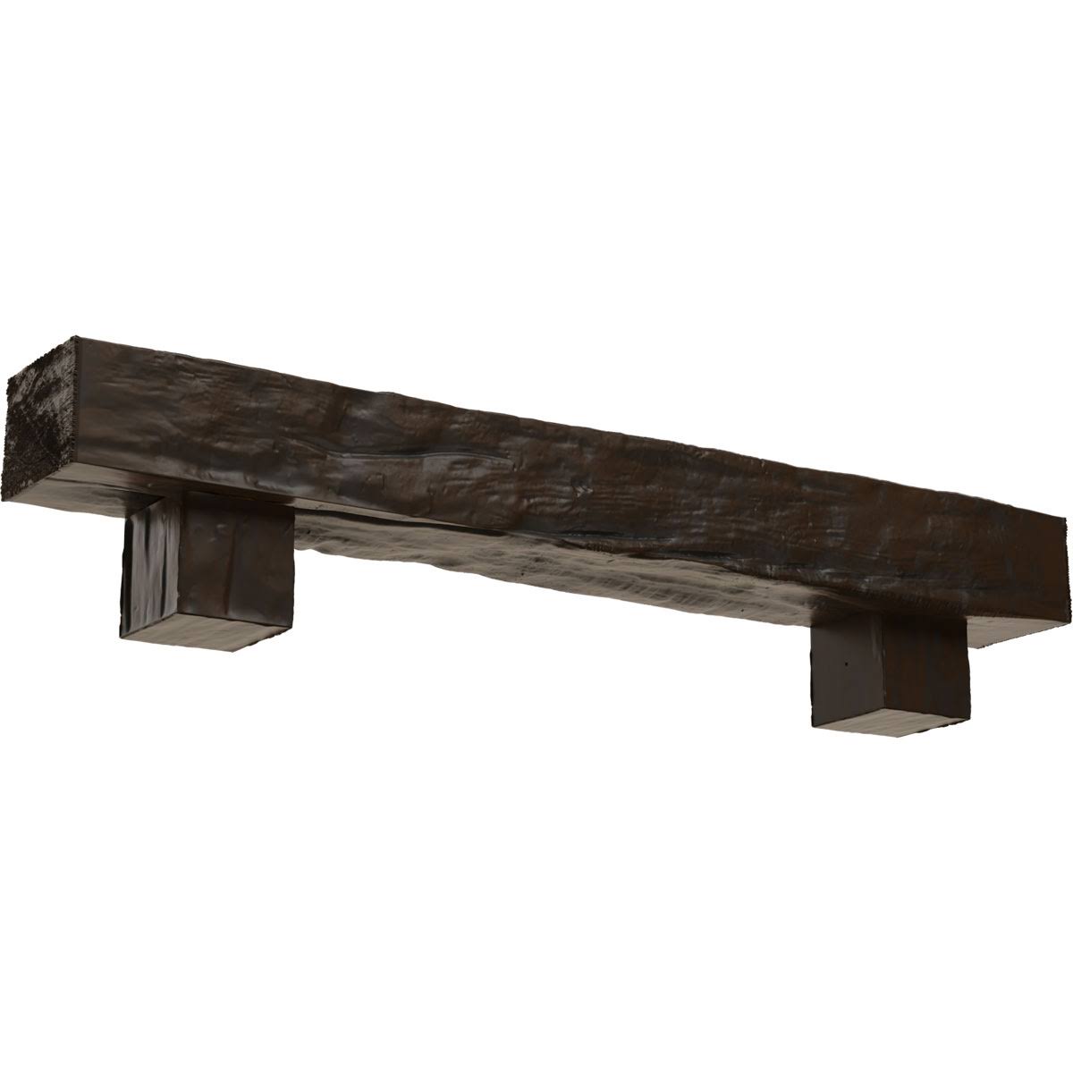 Burnished Mahogany Faux Wood Fireplace Mantel Kit with Corbels C502