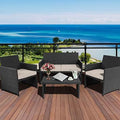 3 Piece Patio Conversation Set with Non-Slip Cushions Royal Blue H599549