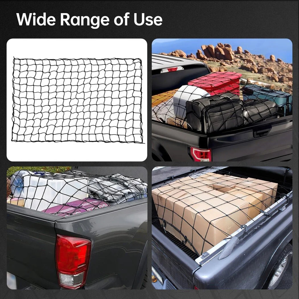 Stretchable Cargo Net with 12 Carabiners, 4 x 6 Ft Stretches to 12 x 18 Ft R275984