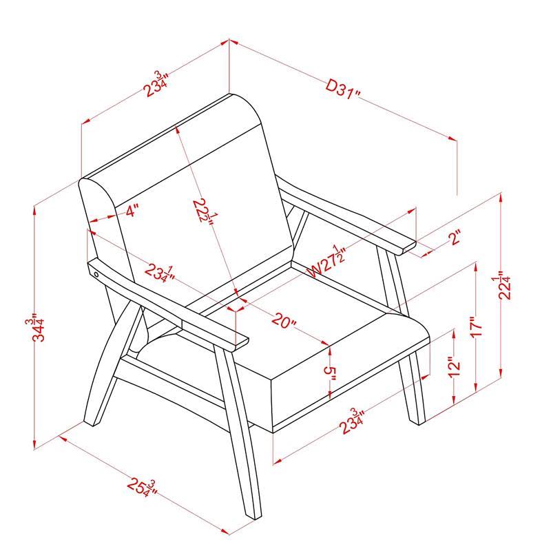 Light Gray Wood Padded Accent Chair (Set of 2) O44969
