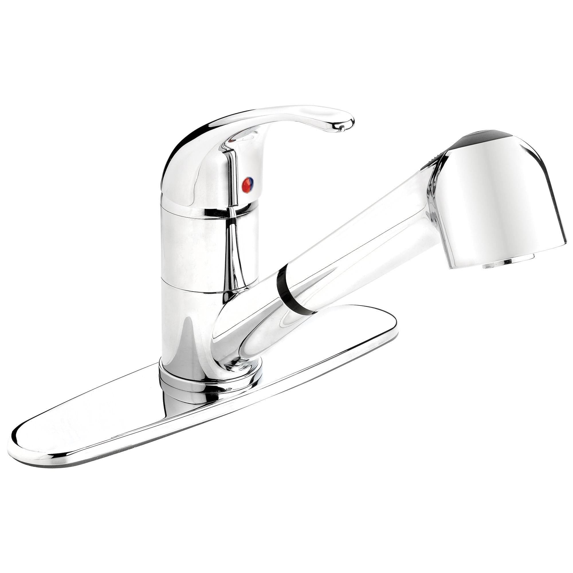 Polished Chrome Kitchen Sink Faucet with Pull-Out Spout N189783