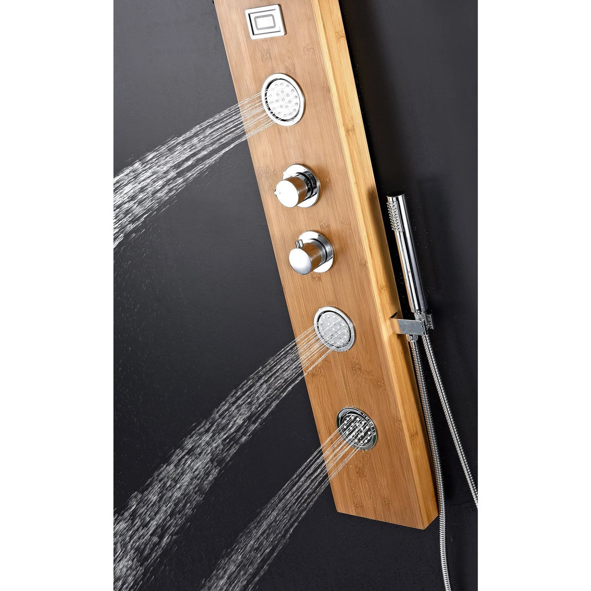 Full Body Shower Panel System with Heavy Rain Shower and Spray Wand D5832