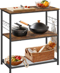 Rustic Brown and Black Metal Bakers Rack K197243